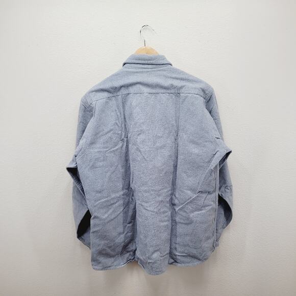 Cabela's Chamois Shirt XL Heavyweight Cotton Fits XL Gray Blue Gray Button Up - Picture 2 of 3